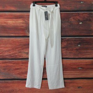 beige&coco pants women's Small Wide Leg ins31 super high Waist white Dress Pant